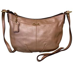 Coach Rose Gold / Bronze Leather Shoulder Bag Crossbody Purse